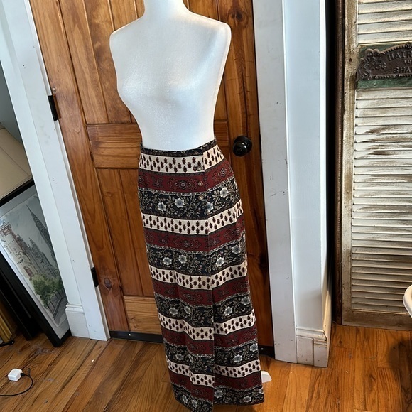 Vintage Breeches floor length, colorful wrap skirt size 10 - Picture 1 of 8